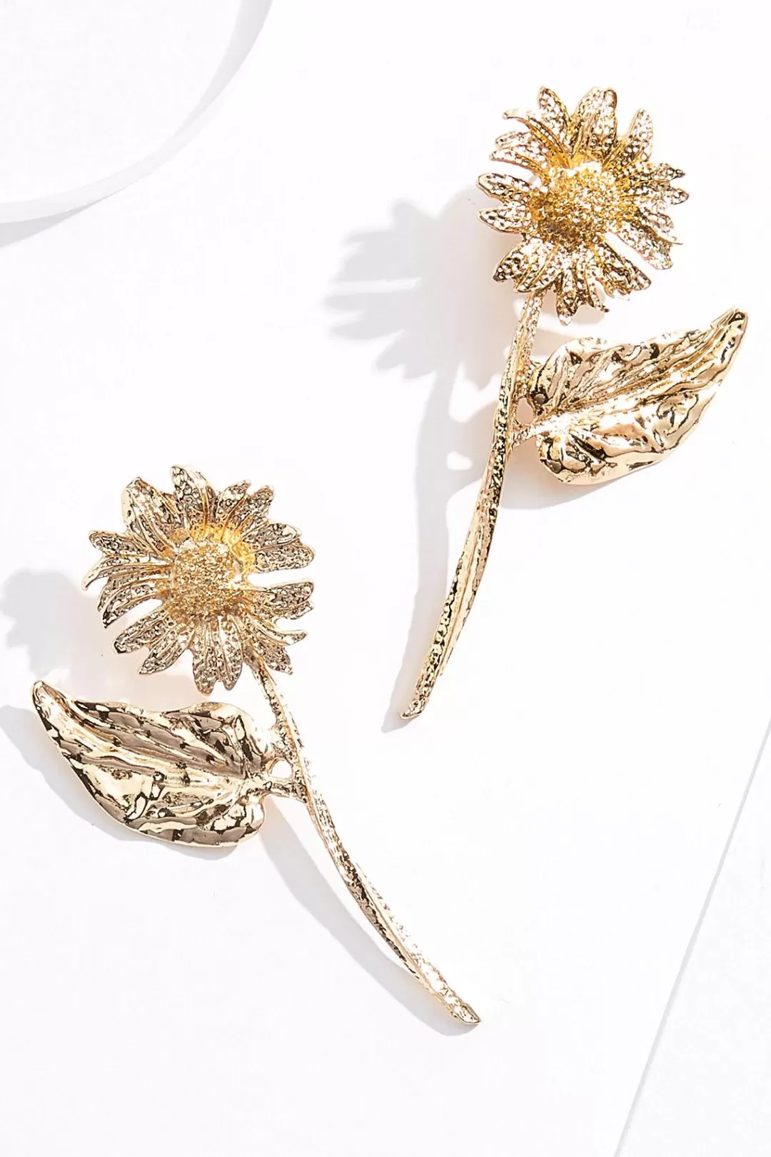 Cato Earrings | Hammered Sunflower Earrings