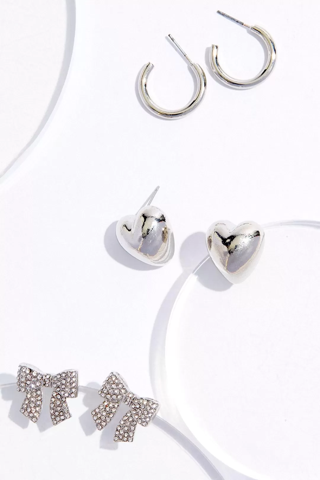 Cato Earrings | Heart Hoop Bow Earring Set