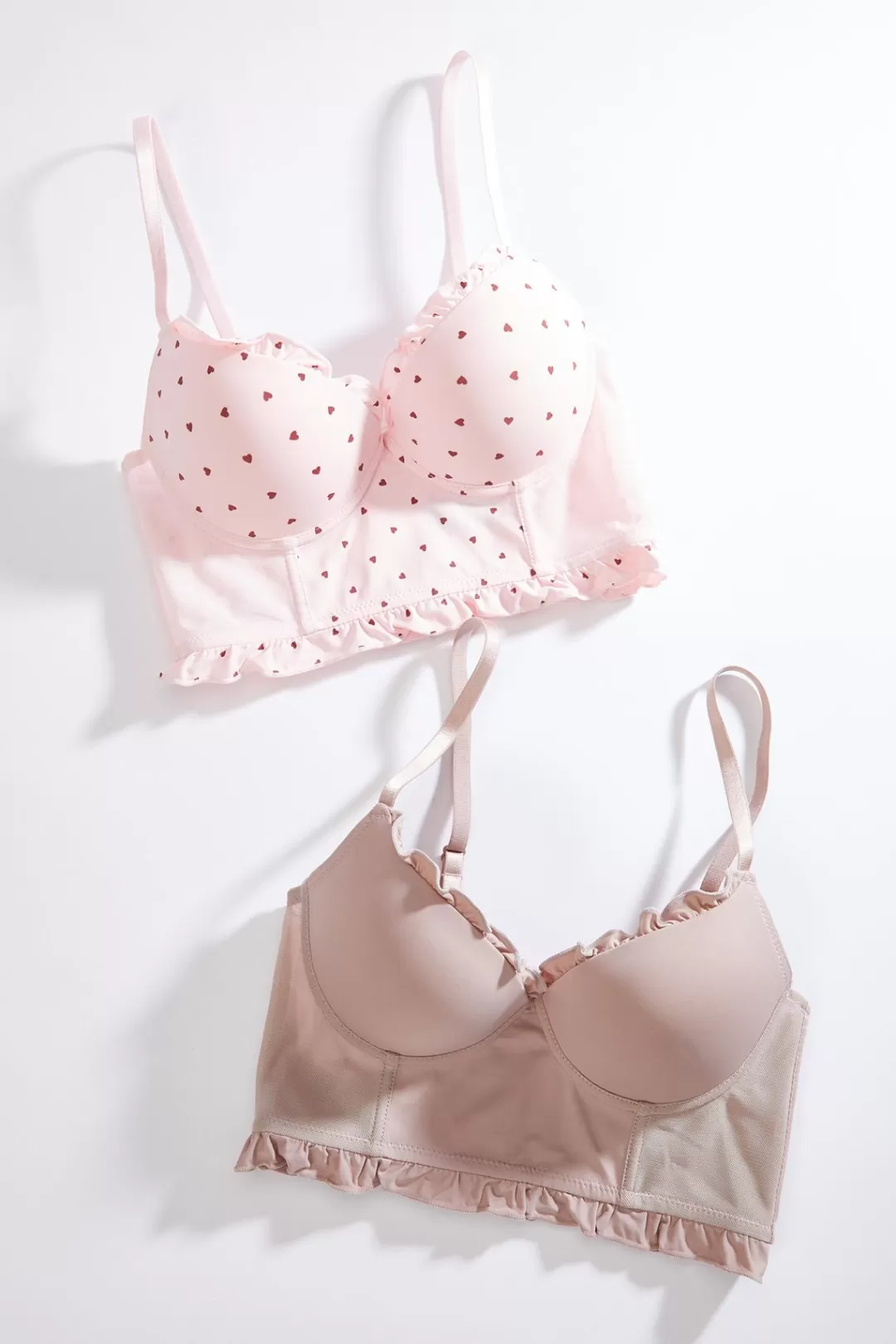 Cato Intimates | Heart Ruffle Longline Bra Set