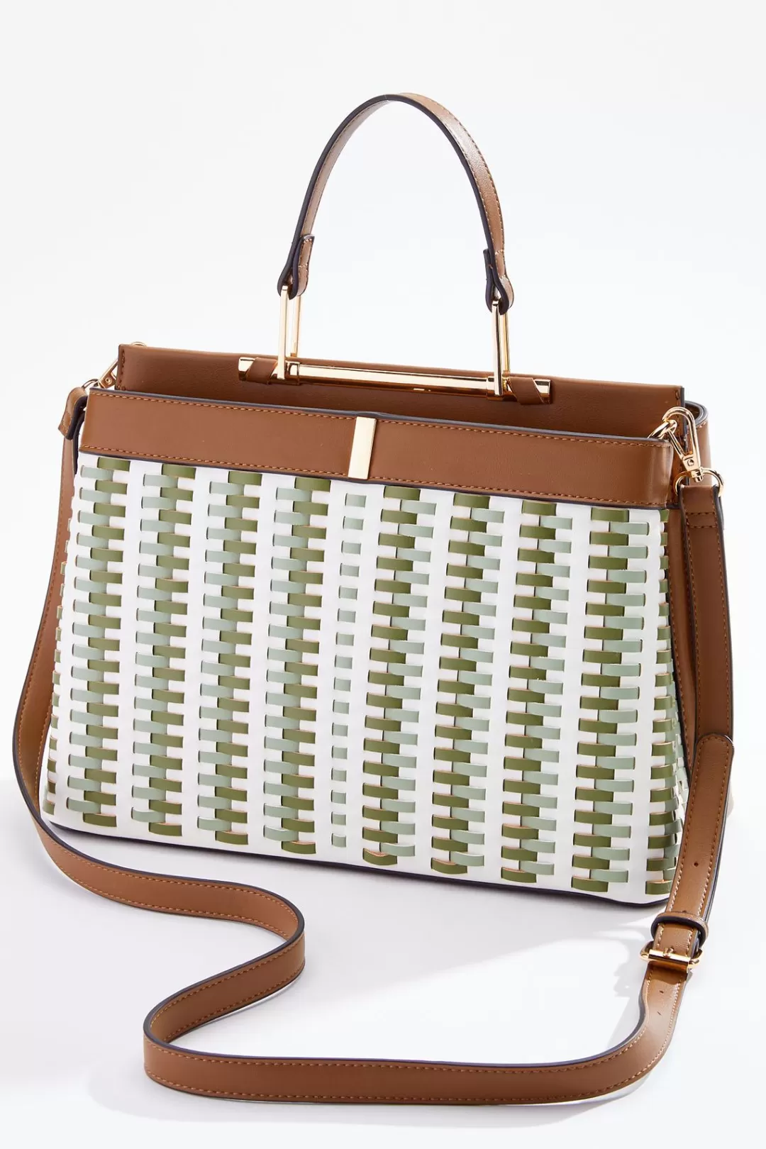 Cato Handbags | Intricate Woven Satchel