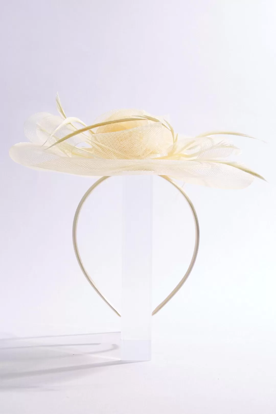 Cato Hats & Hair | Ivory Rosette Feather Fascinator