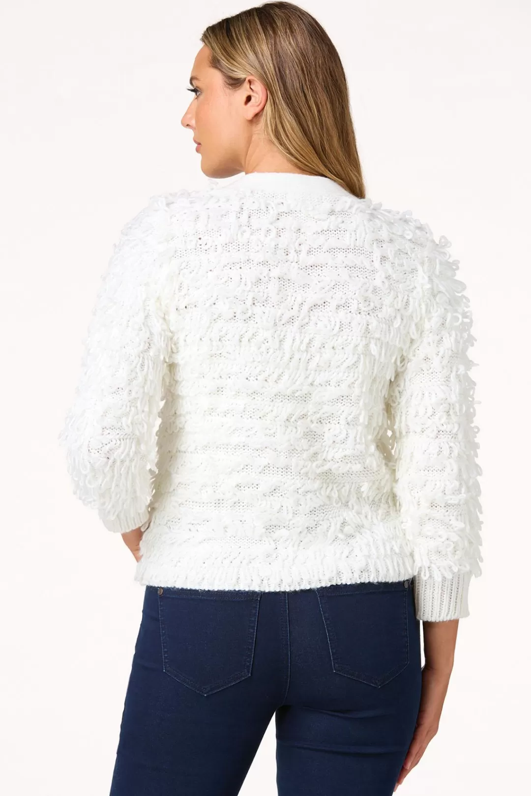 Cato Sweaters | Ivory Textured Cardigan