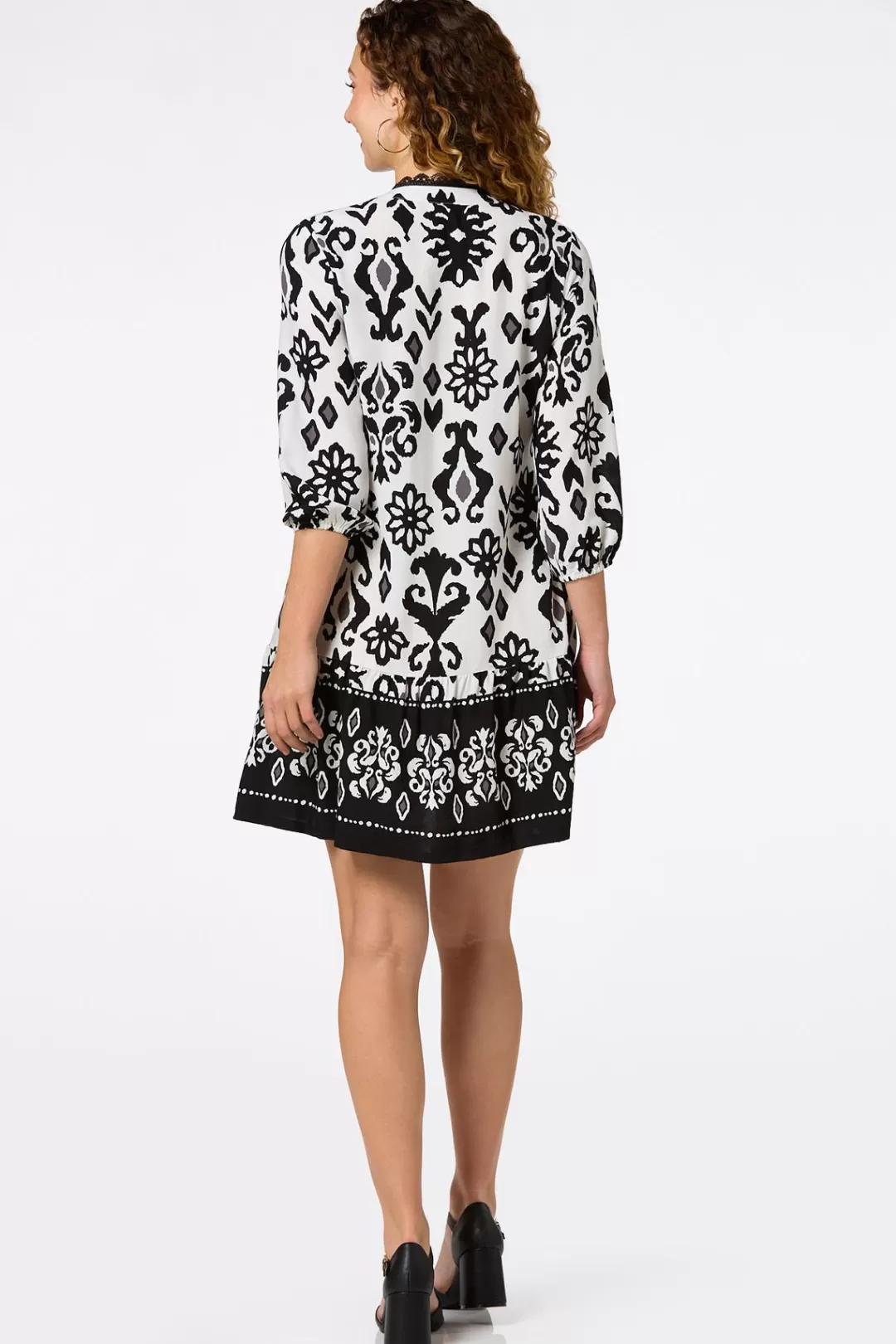 Cato Dresses | Lace Trim Shirt Dress