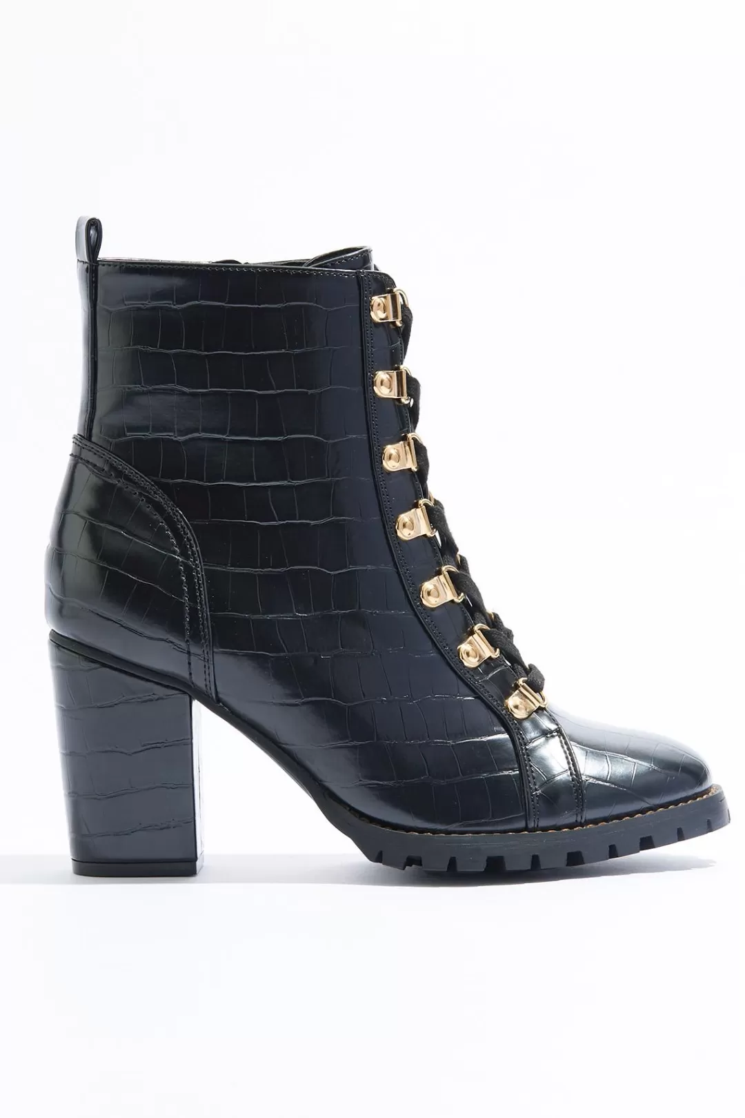 Cato Boots | Lace Up Croc Hiker Boots