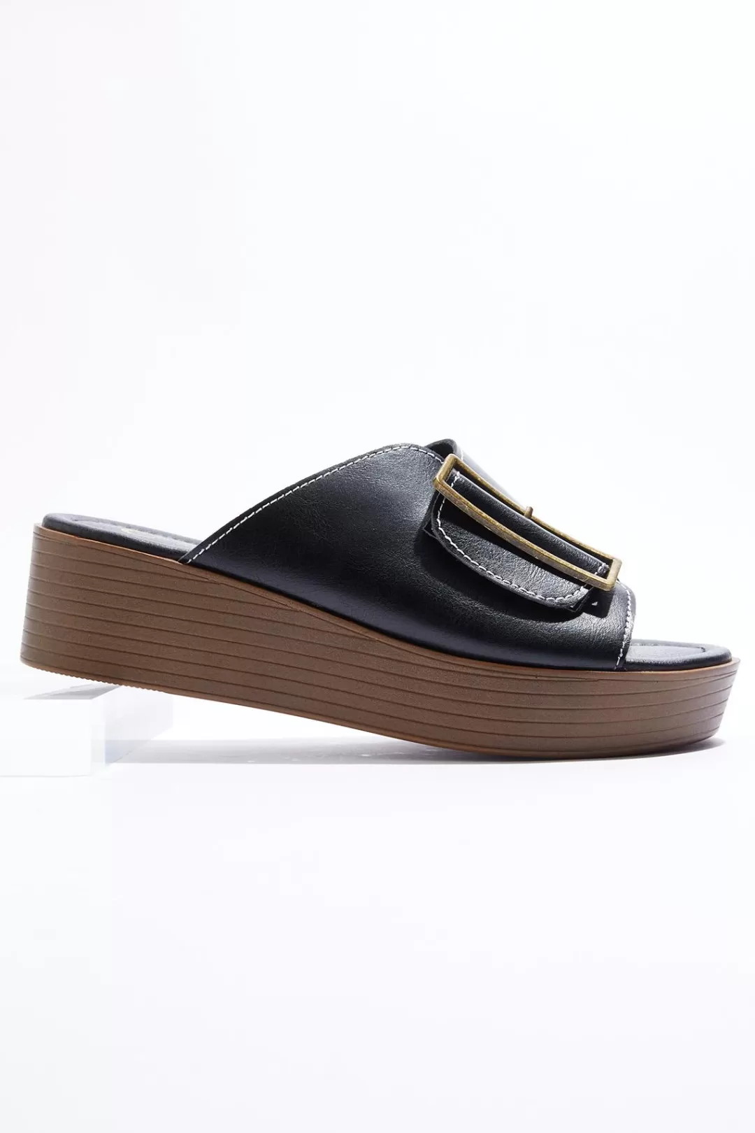 Cato Sandals | Large Buckle Slide Sandals