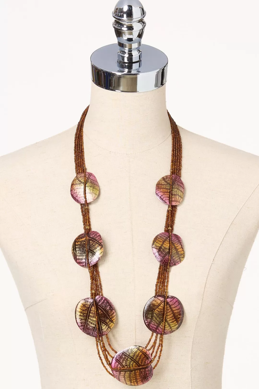 Cato Necklaces | Leaf Seed Bead Layered Necklace