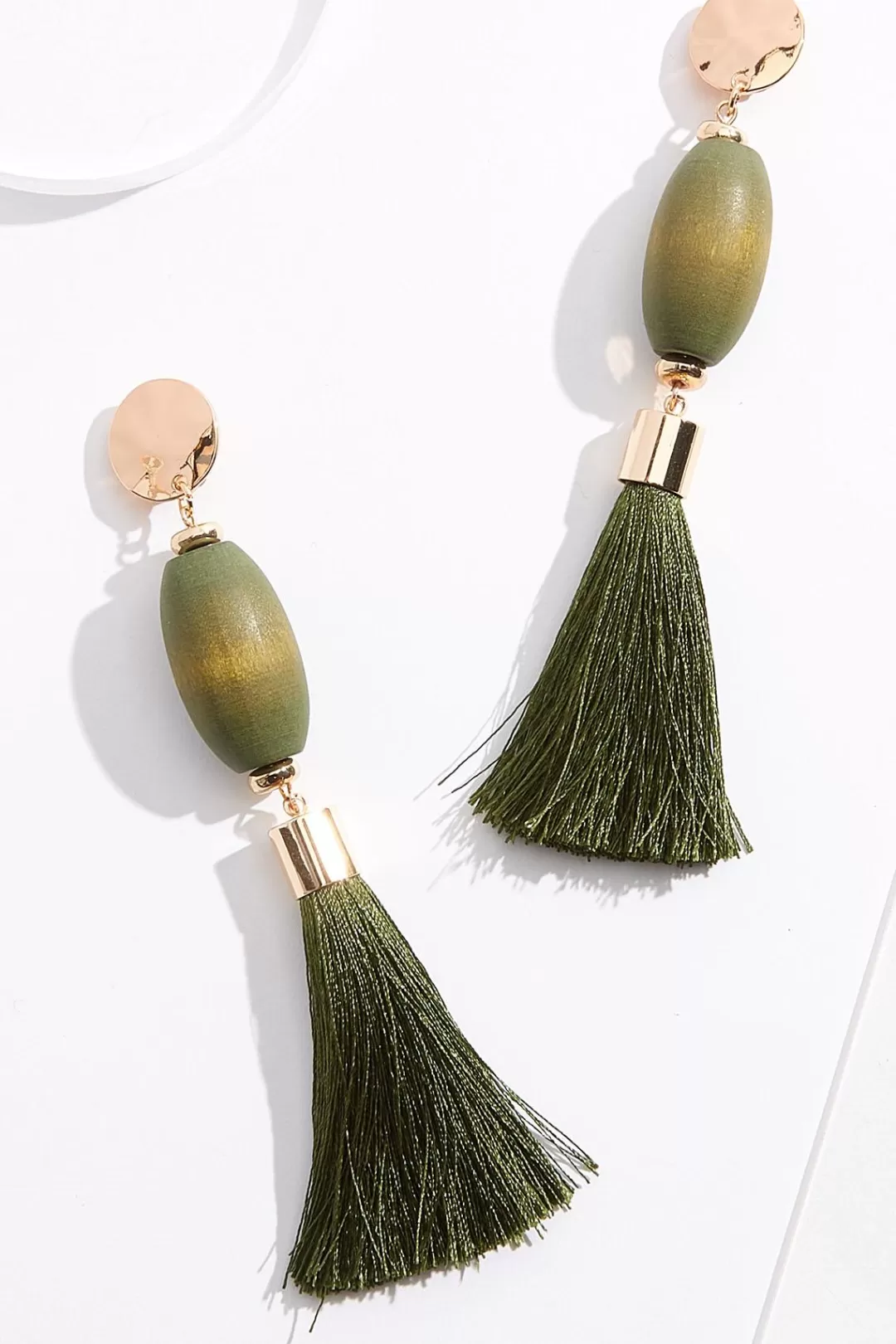 Cato Earrings | Linear Wood Tassel Clip- On Earrings