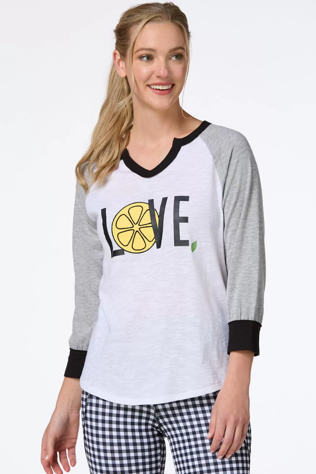 Cato Athleisure | Tops | Love Lemon Baseball Tee