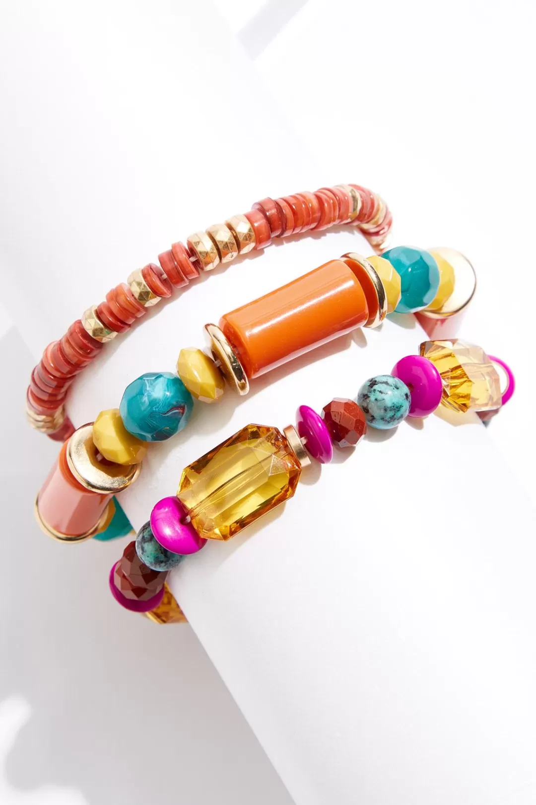 Cato Bracelets | Lucite Bead Bracelet Set