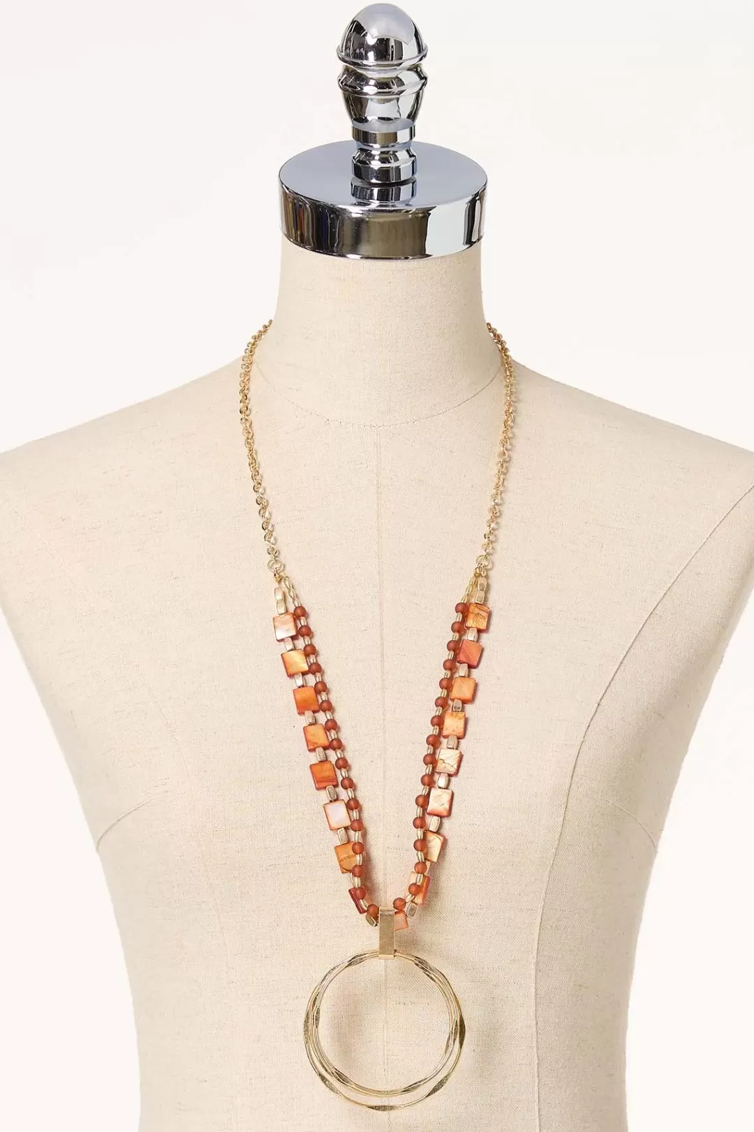 Cato Necklaces | Lucite Multi Ring Pendant Necklace