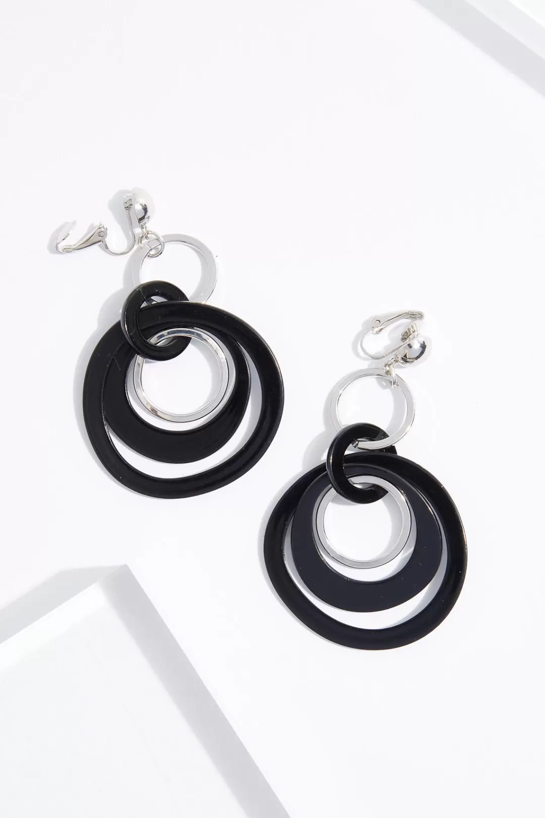 Cato Earrings | Lucite Ring Clip- On Earrings