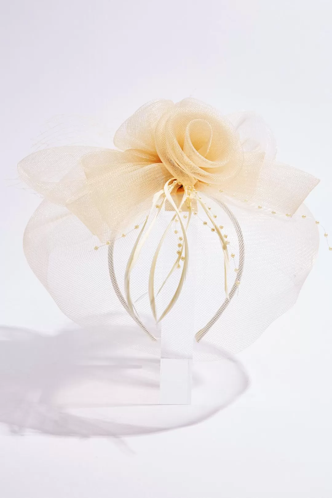 Cato Hats & Hair | Mesh Flower Feather Veil Fascinator