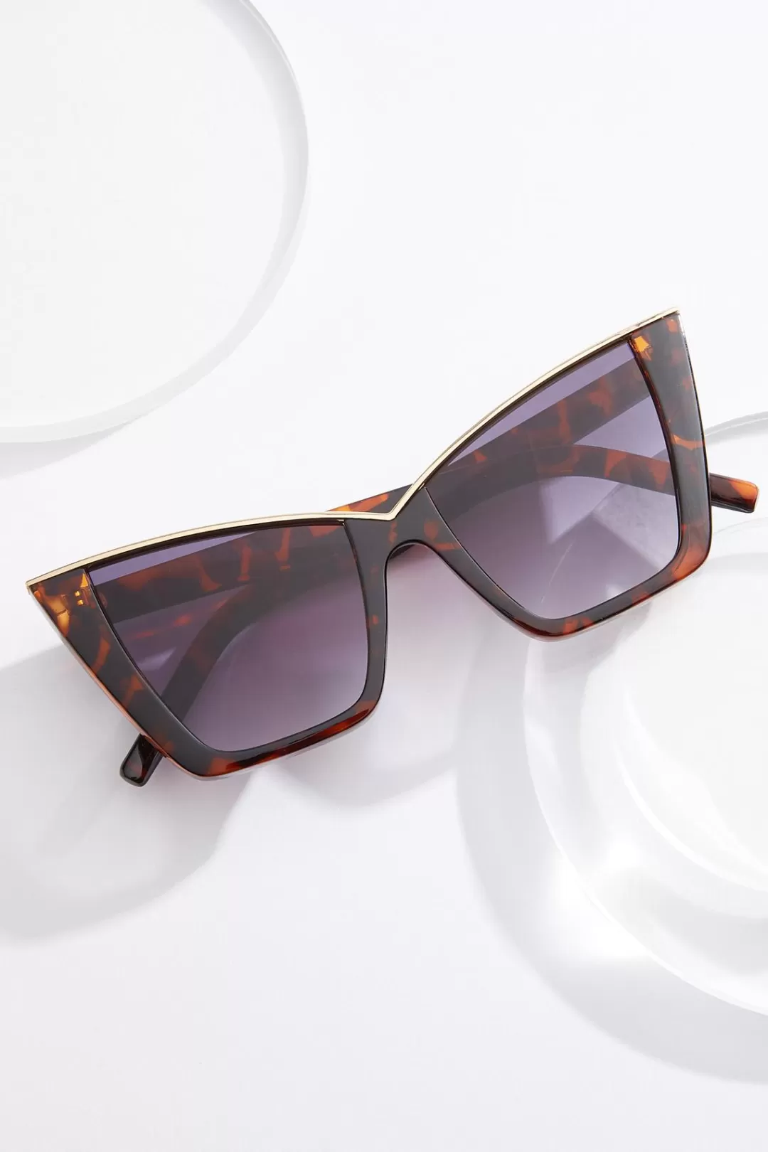 Cato Sunglasses | Metal Bar Tortoise Cat Eye Sunglasses