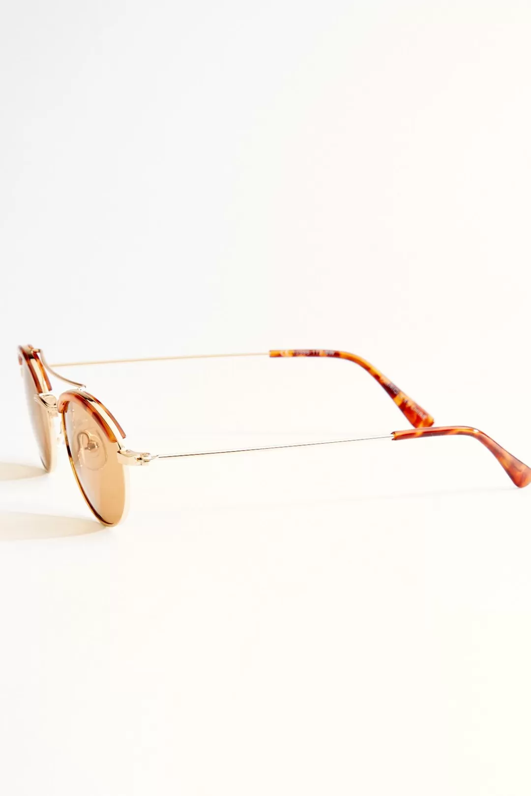 Cato Sunglasses | Metal Tortoise Slim Round Sunglasses