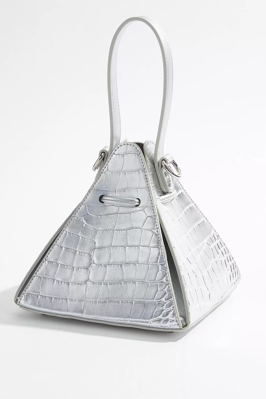 Cato Handbags | Metallic Croc Triangle Wristlet