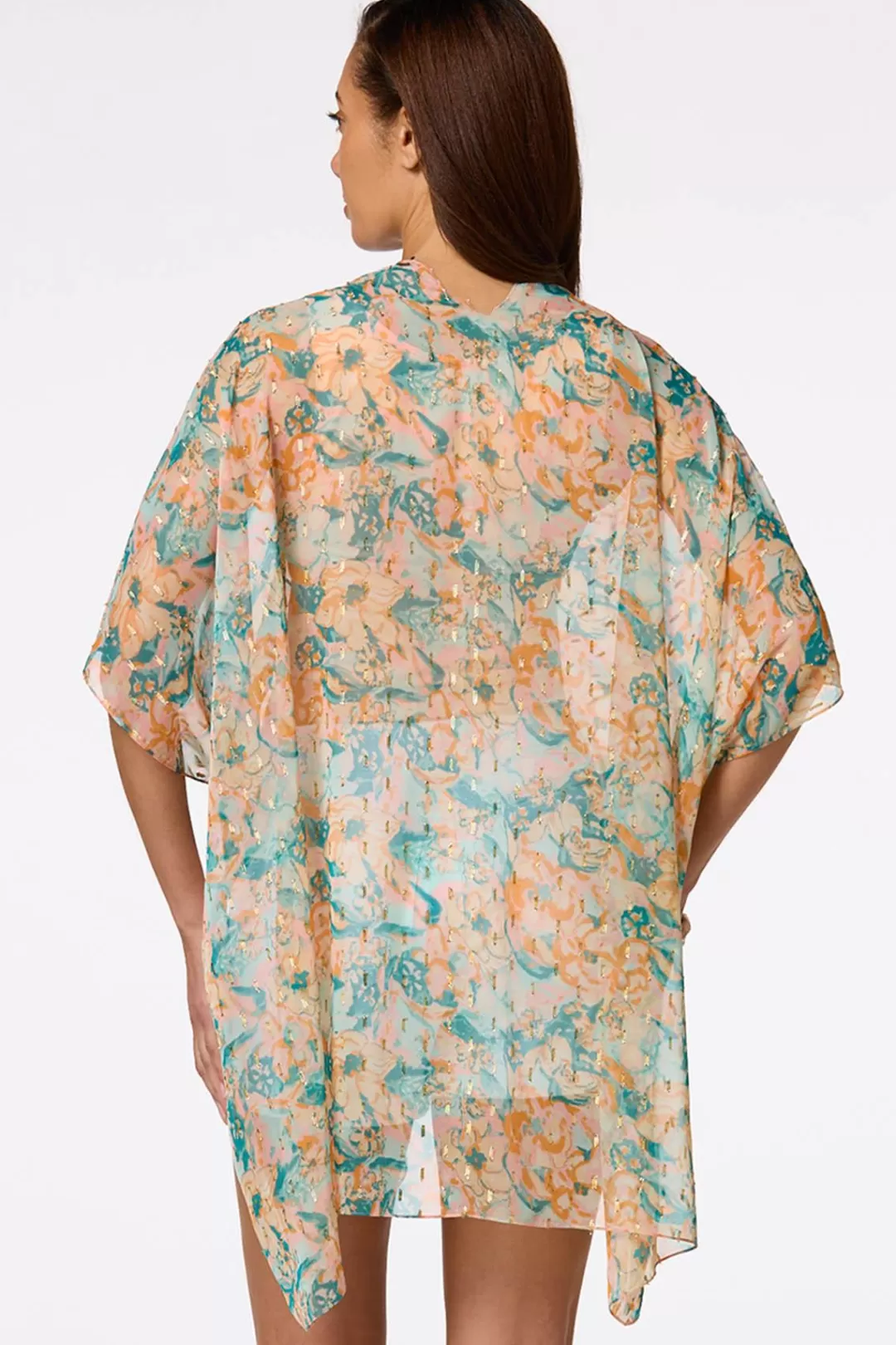 Cato Cover Ups | Tops | Metallic Floral Kimono