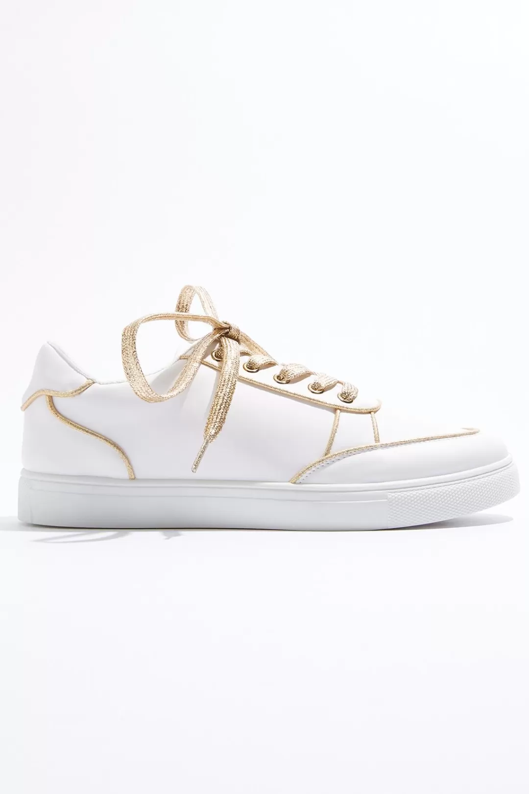 Cato Sneakers | Metallic Piping Trim Sneakers