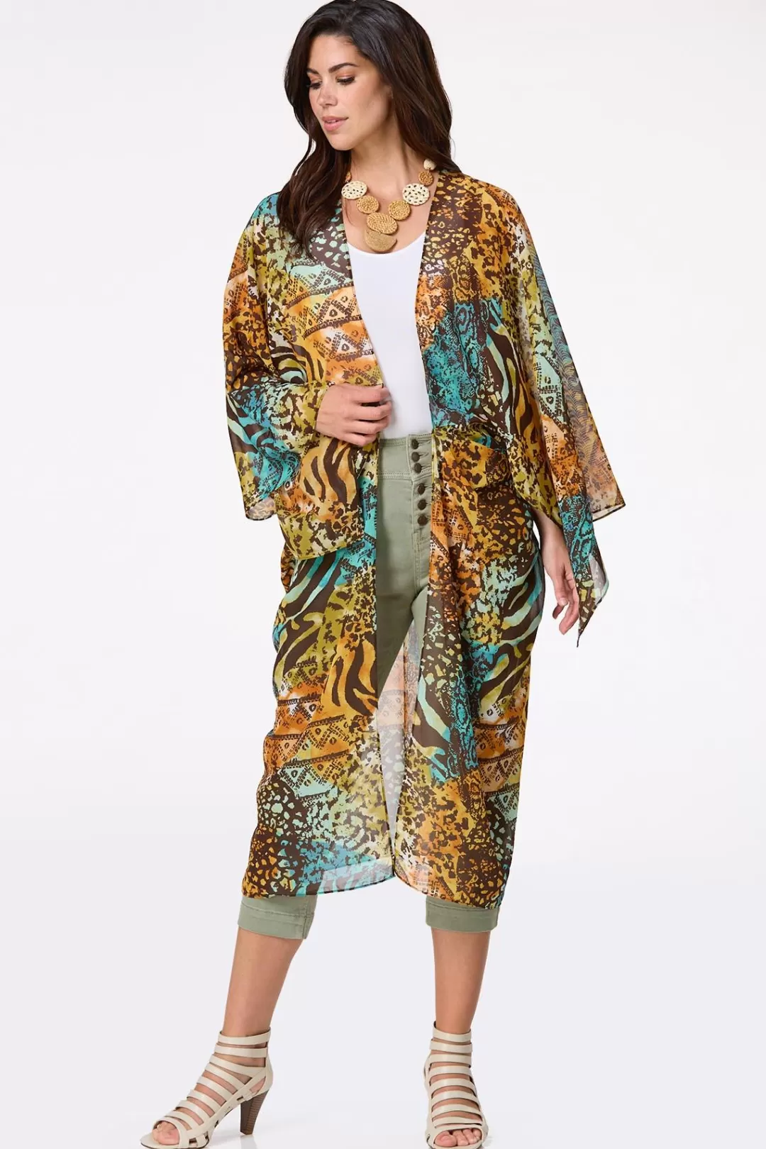 Cato Cover Ups | Tops | Mixed Animal Kimono