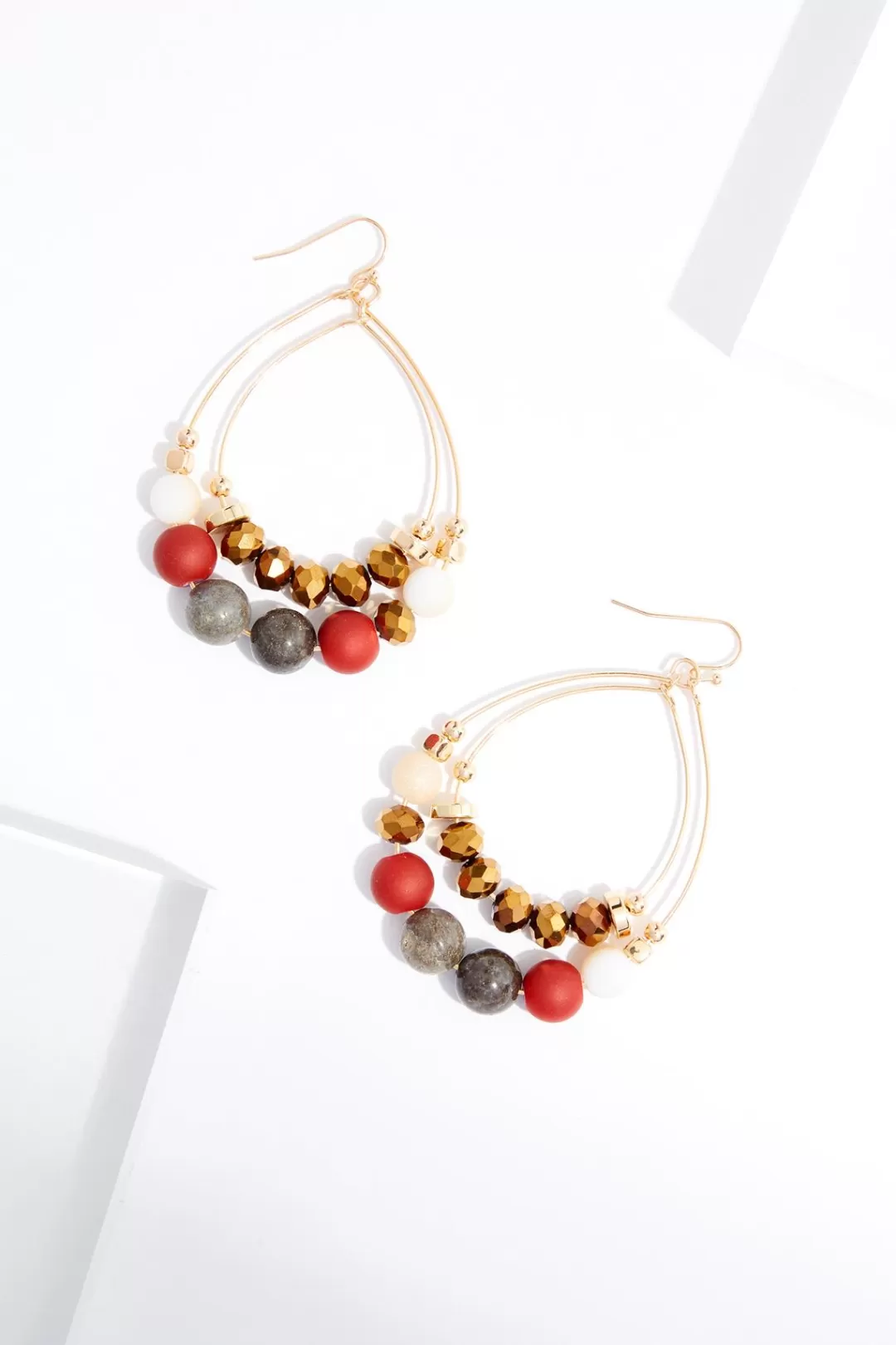 Cato Earrings | Multi Row Beaded Wire Earrings