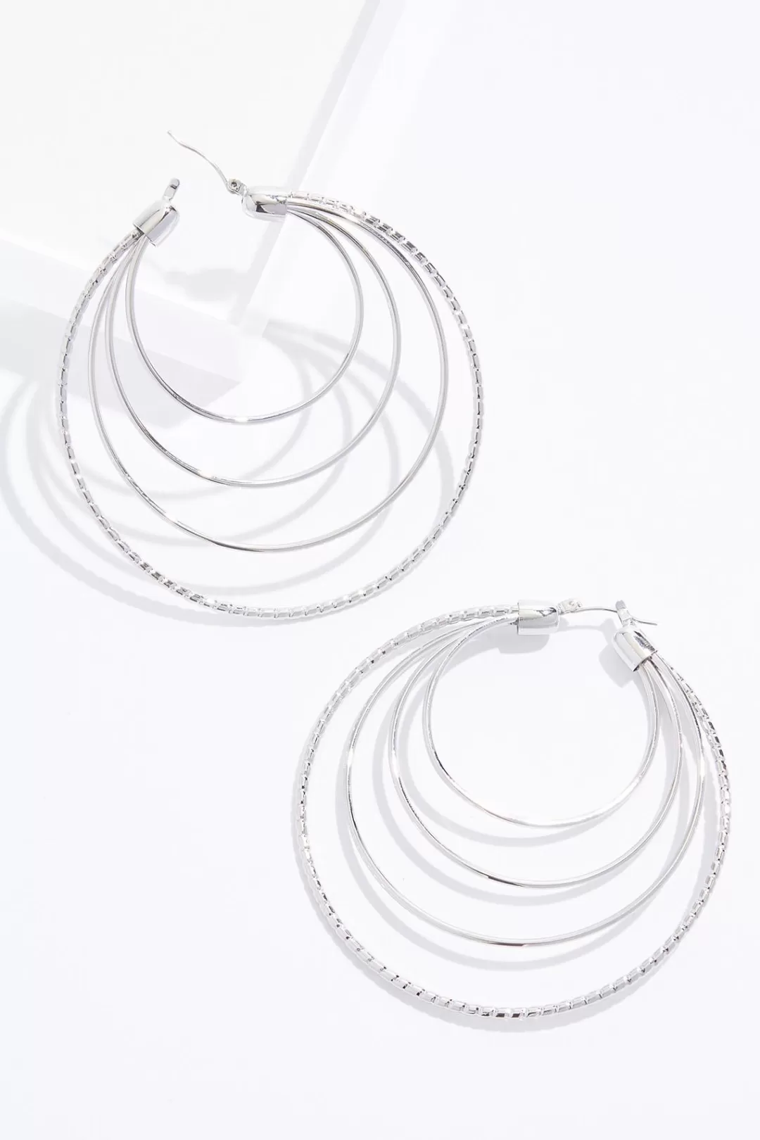 Cato Earrings | Multi Row Oversized Hoop Earrings