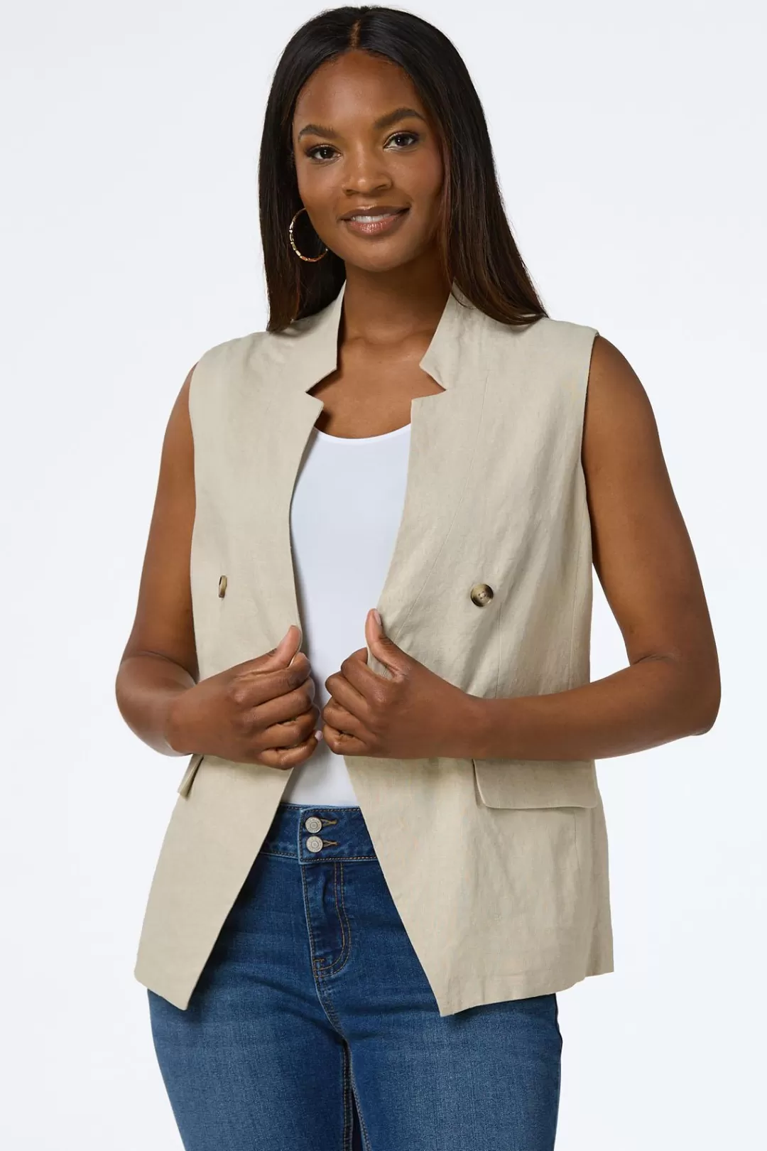 Cato Suiting | Jackets & Vests | Natural Linen Vest