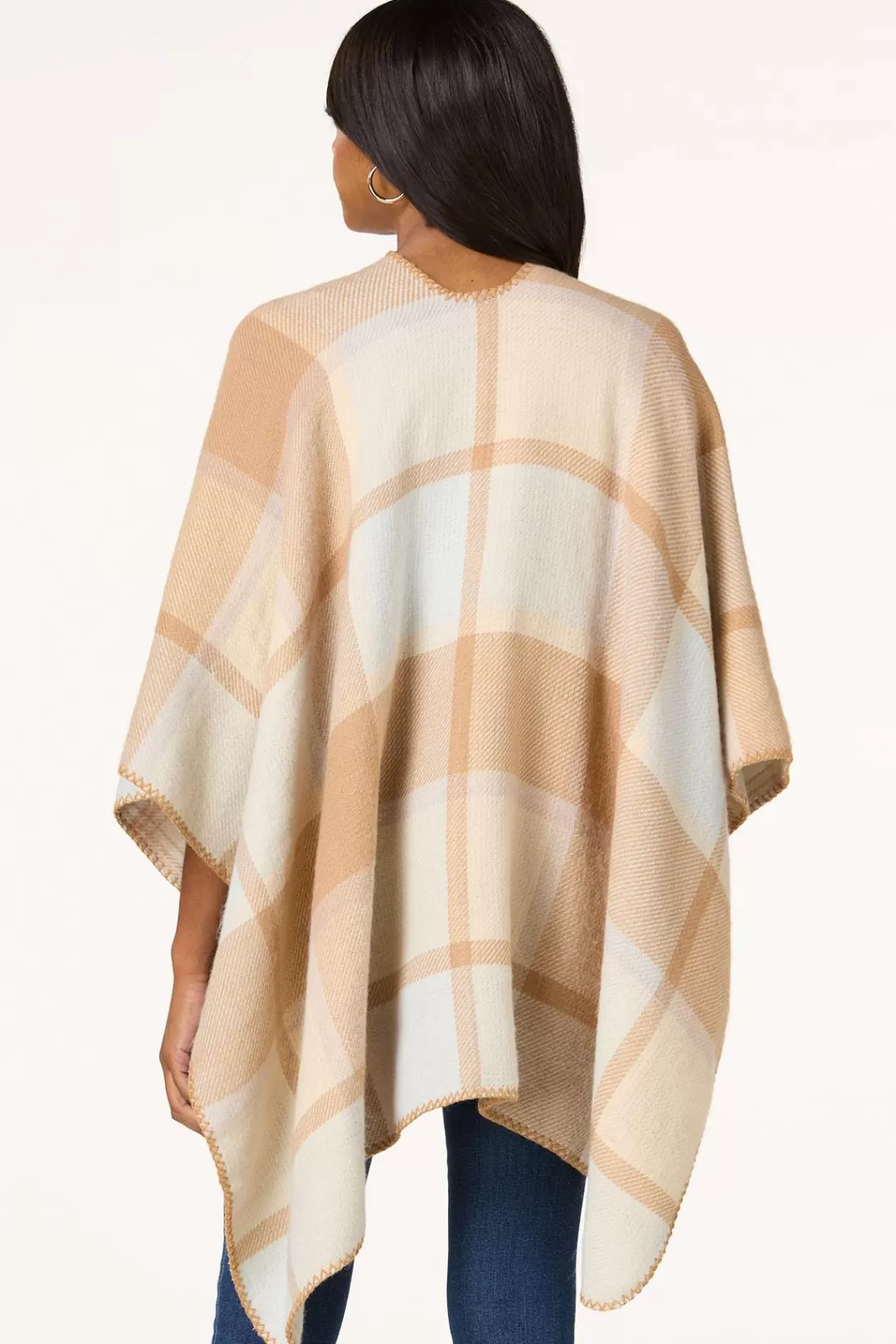 Cato Cold Weather | Neutral Box Plaid Wrap