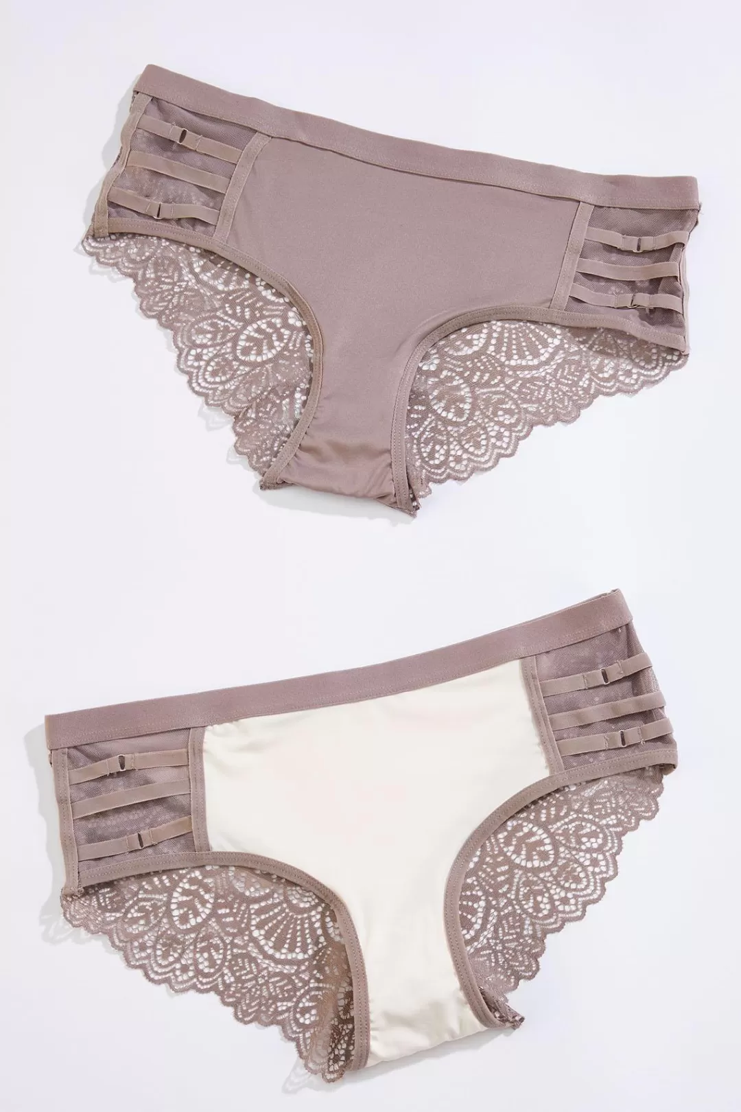 Cato Intimates | Neutral Lace Hipster Panty Set