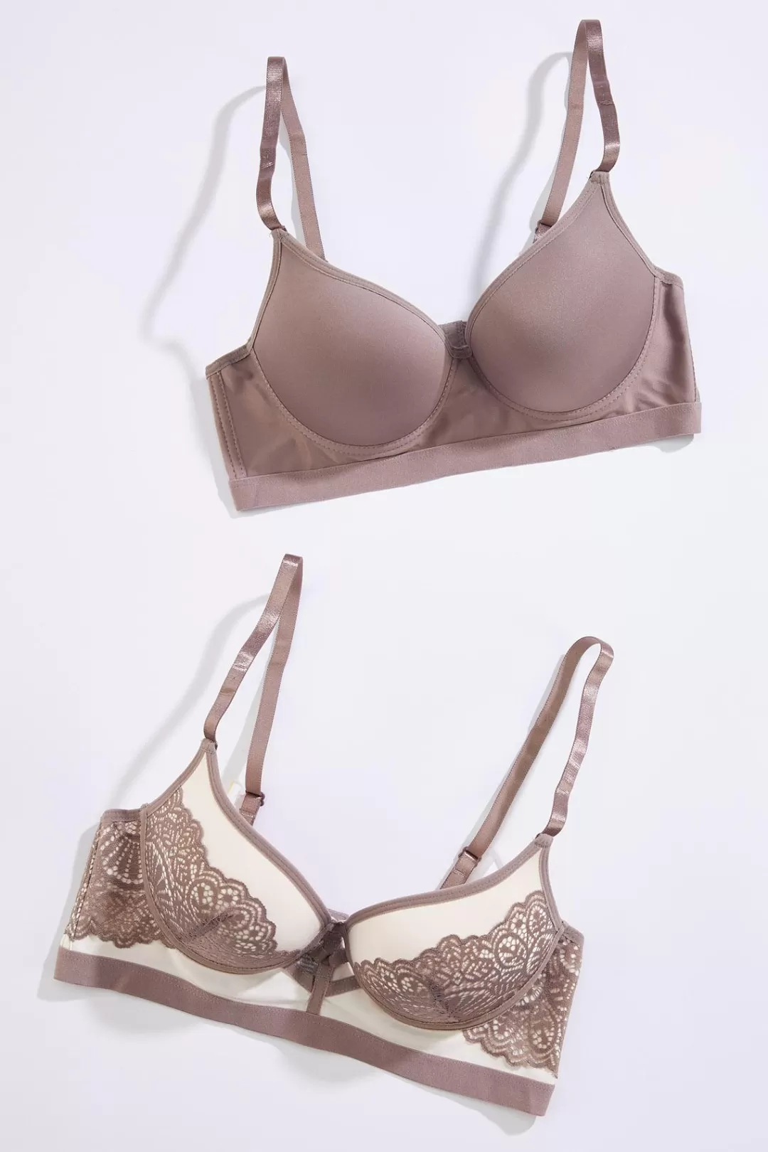 Cato Intimates | Neutral Lace Push- Up Bra Set