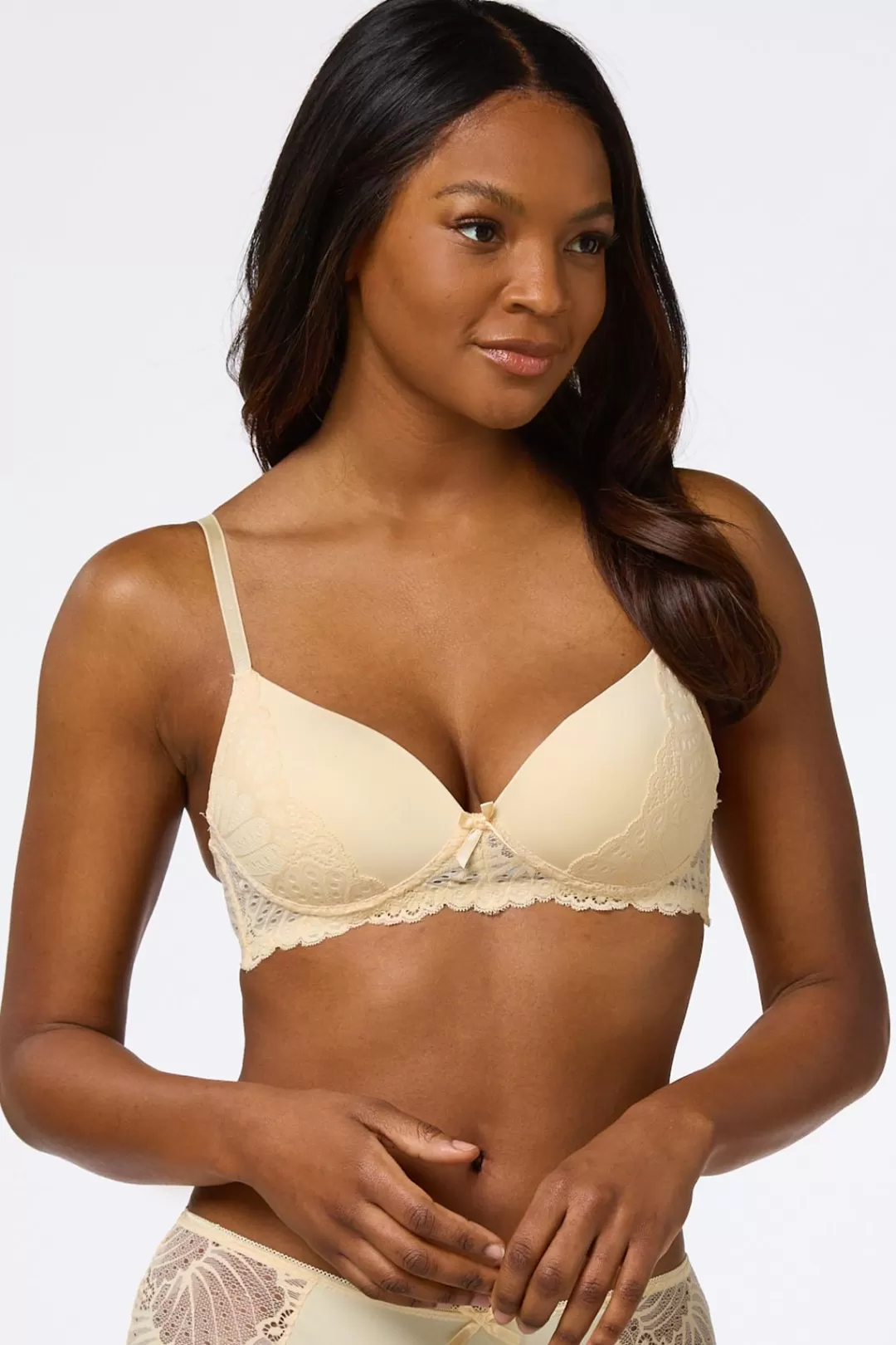 Cato Intimates | Neutral Lace Wire- Free Bra Set