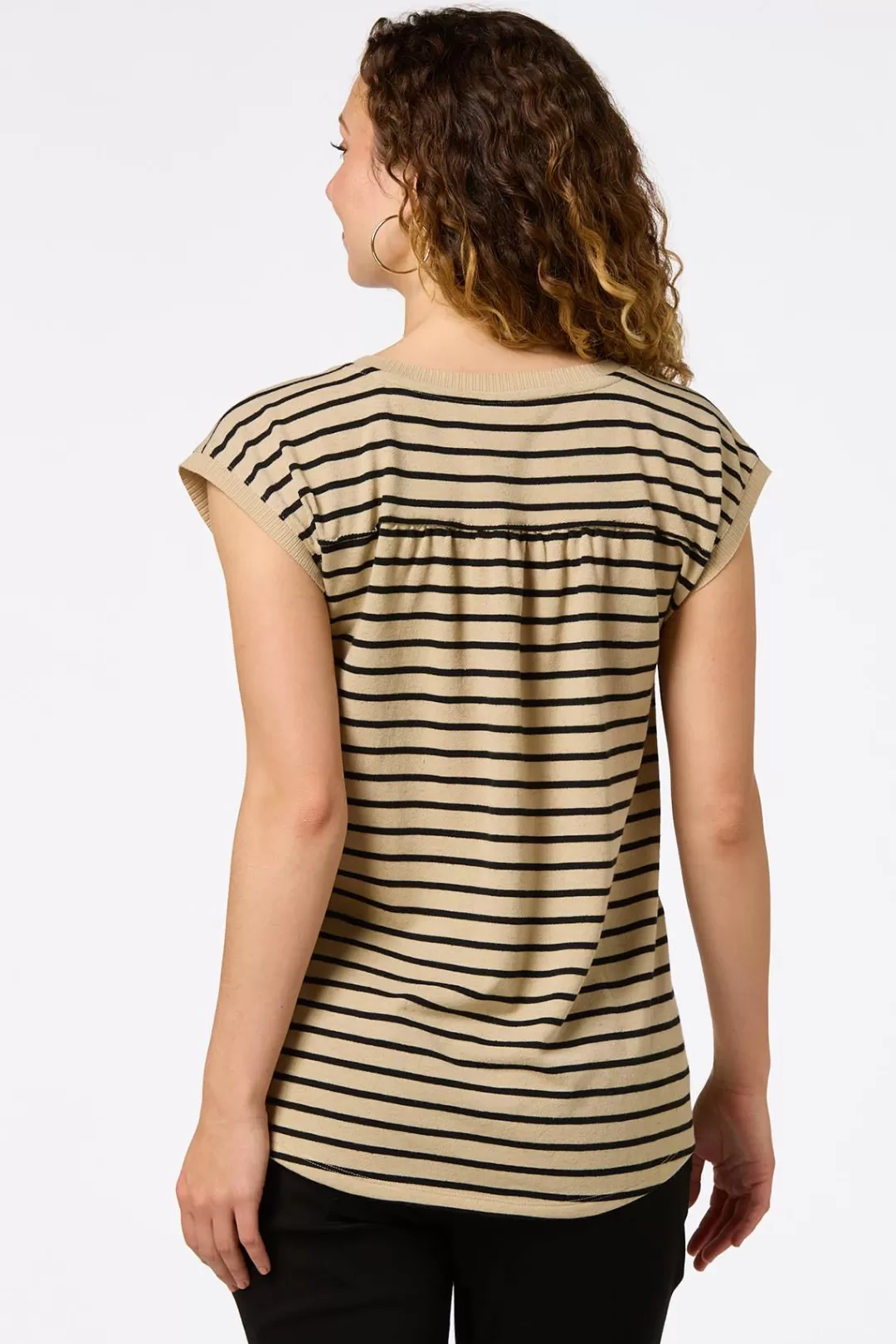 Cato Tops | Neutral Stripe Tunic