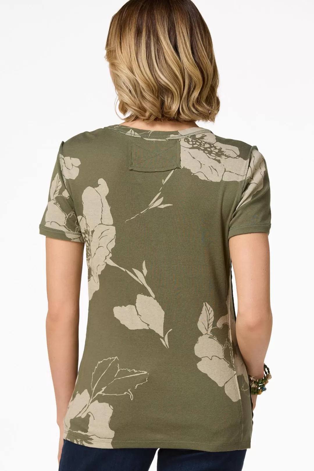 Cato Tops | Olive Floral Top