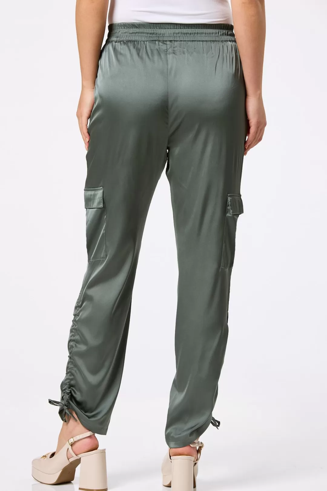 Cato Pants | Satin Ruched Joggers