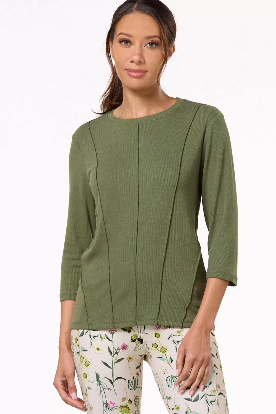 Cato Athleisure | Tops | Olive Seamed Top