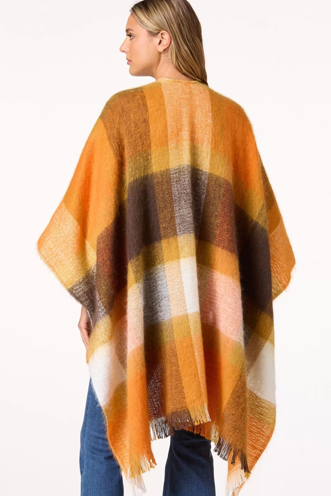 Cato Cold Weather | Oversized Plaid Pocket Poncho