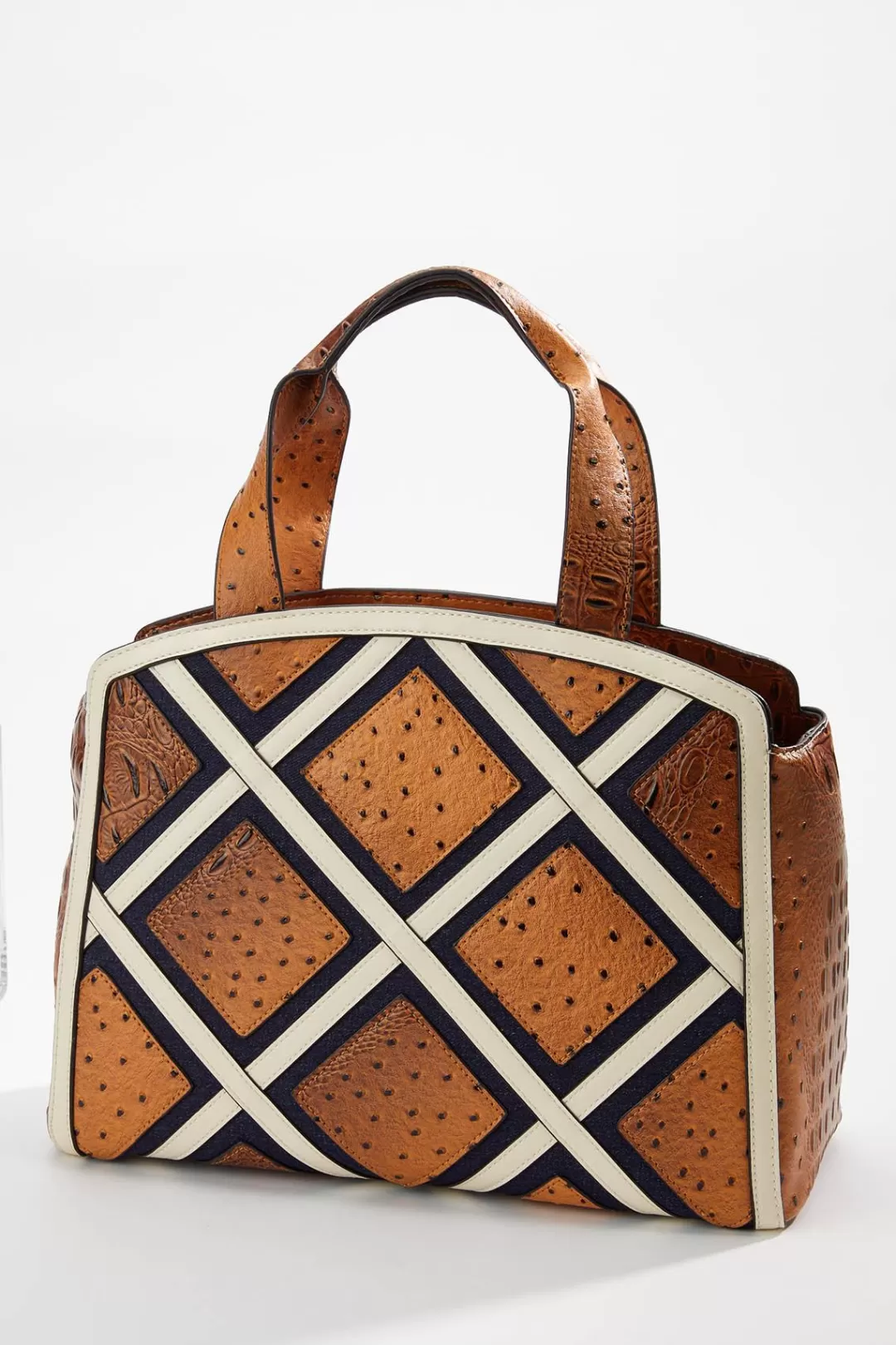 Cato Handbags | Patchwork Faux Leather Satchel