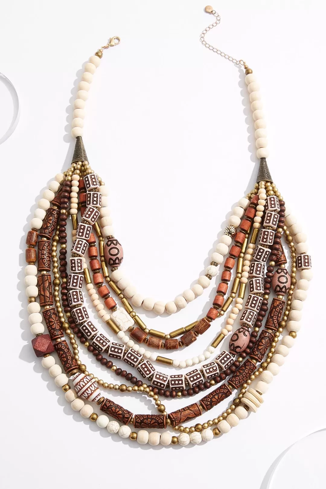 Cato Necklaces | Pattern Wood Layered Necklace