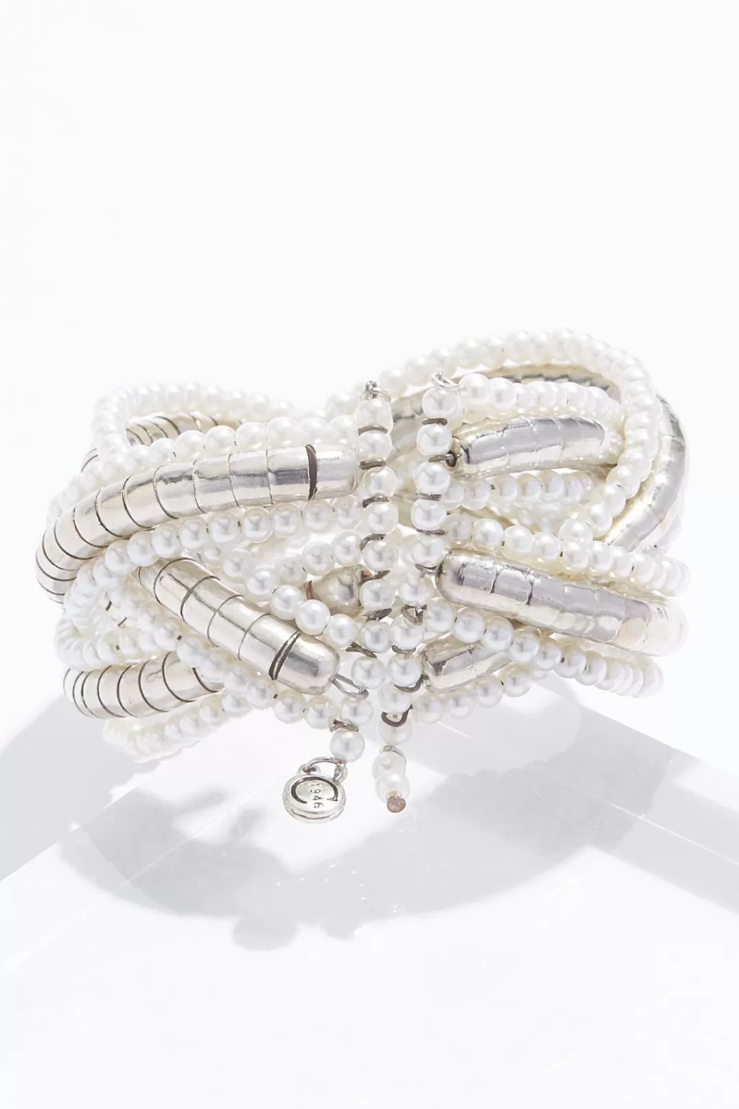 Cato Bracelets | Pearl Braided Cuff Bracelet