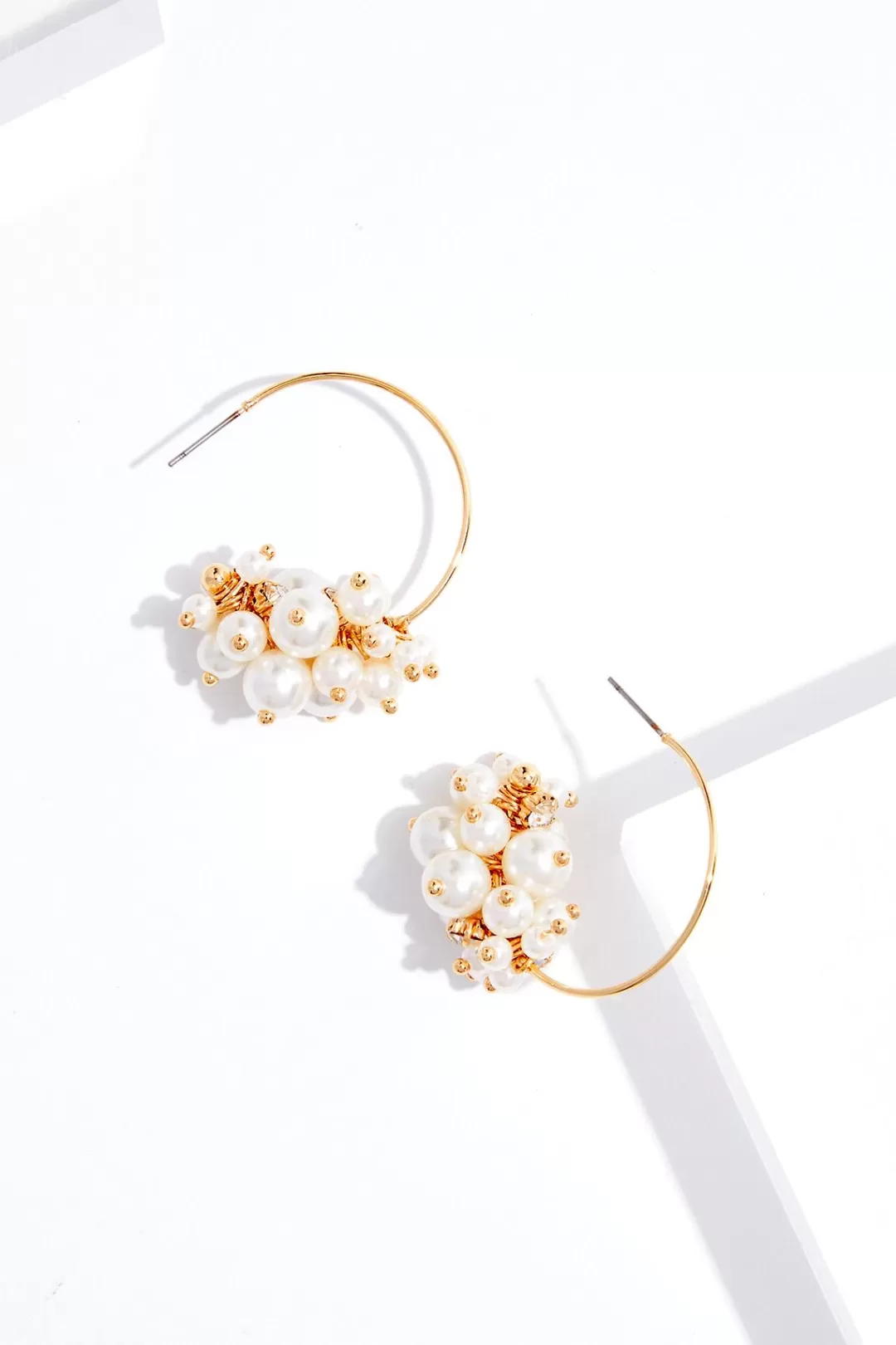 Cato Social Occasion | Earrings | Pearl Cluster Hoop Earrings