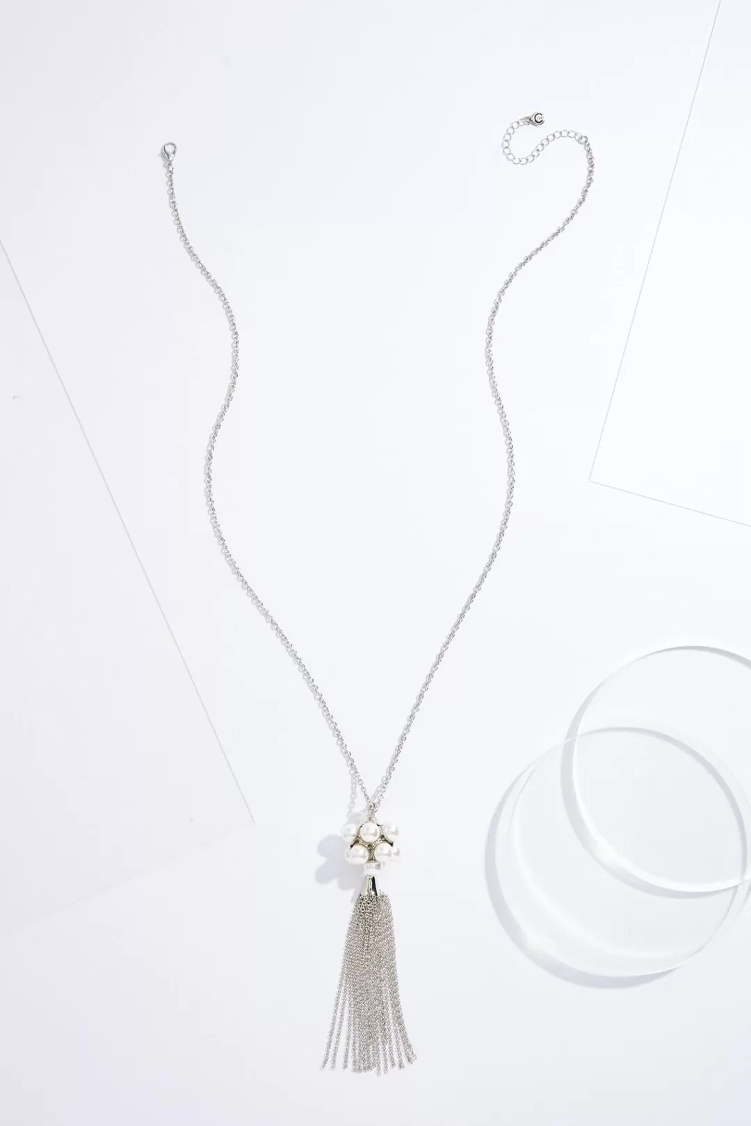 Cato Necklaces | Pearl Cluster Tassel Necklace