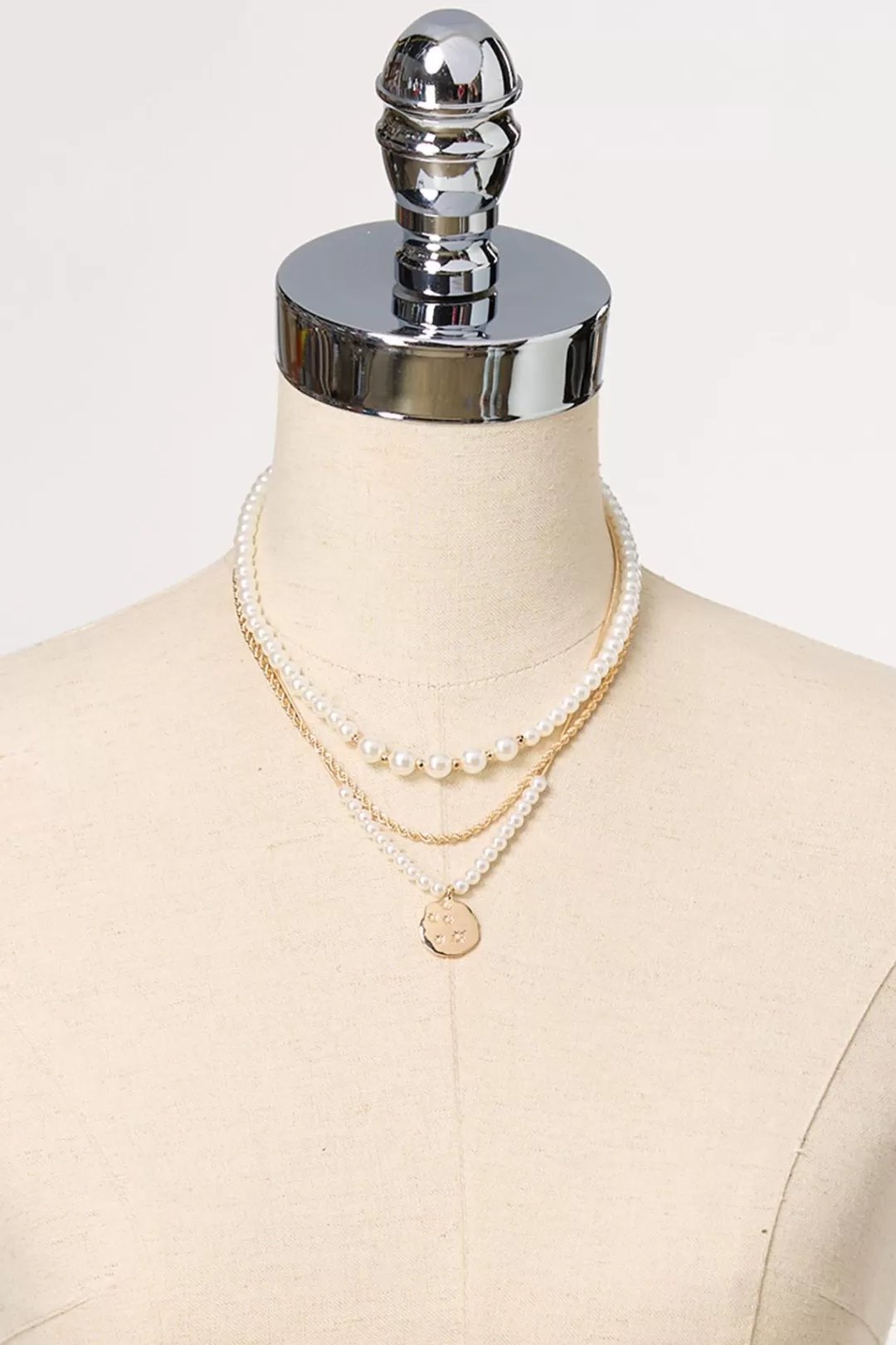 Cato Necklaces | Pearl Delicate Layered Short Necklace