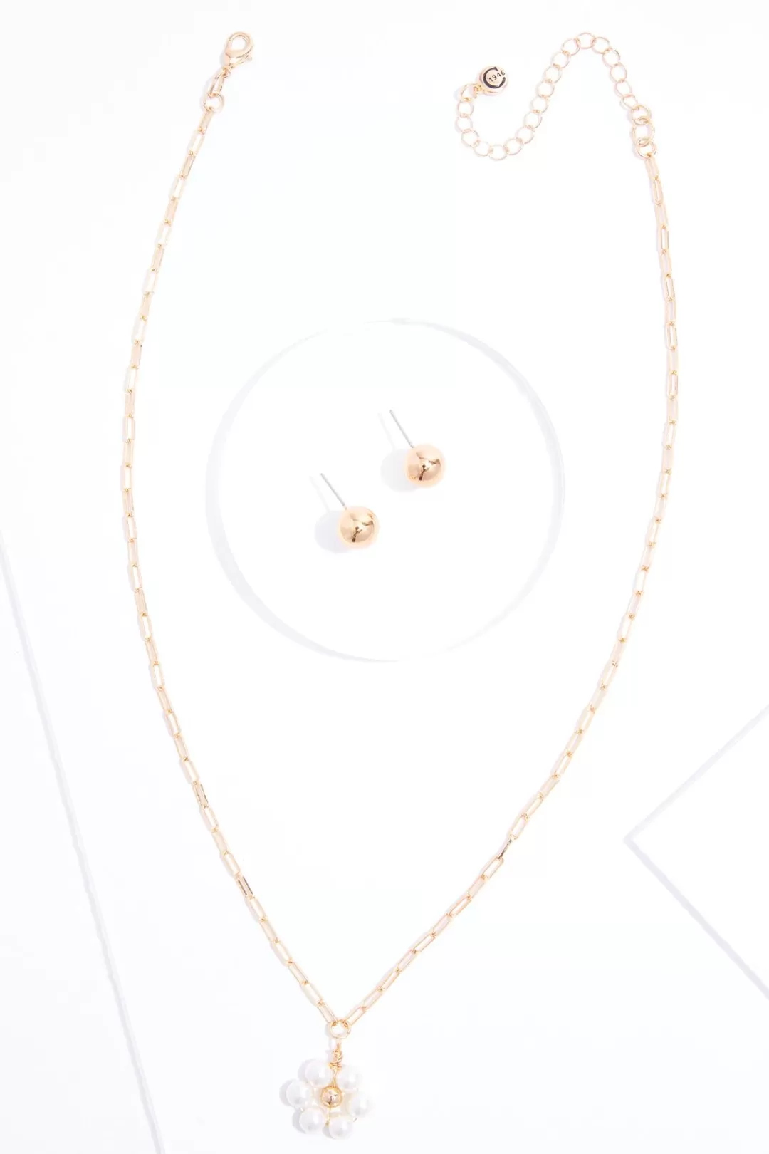 Cato Sets | Necklaces | Pearl Flower Pendant Necklace Set