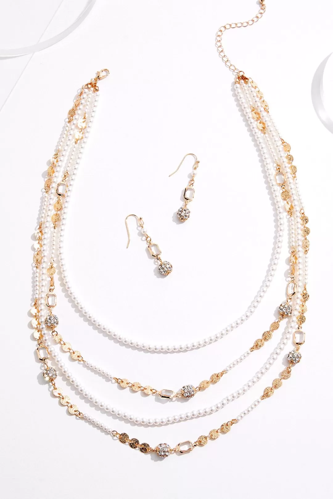 Cato Sets | Necklaces | Pearl Layered Mix Necklace Set