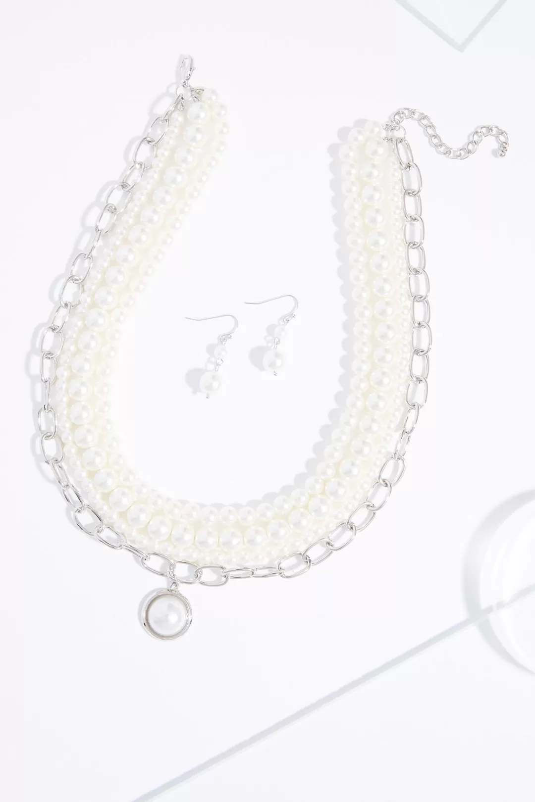 Cato Sets | Necklaces | Pearl Layered Chain Necklace Set