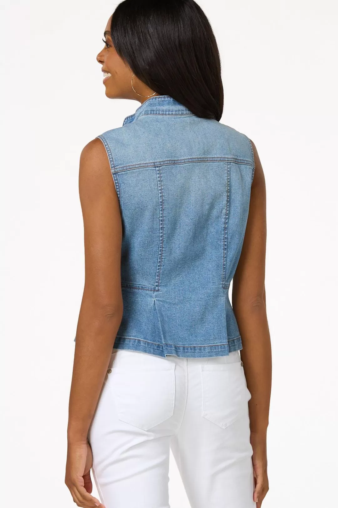 Cato Jackets & Vests | Jeans | Peplum Faded Denim Vest