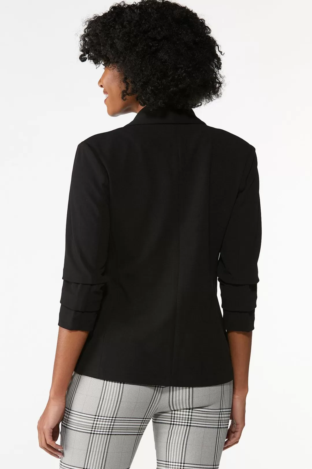 Cato Petites | Jackets & Vests | Petite Crepe Ruched Sleeve Blazer