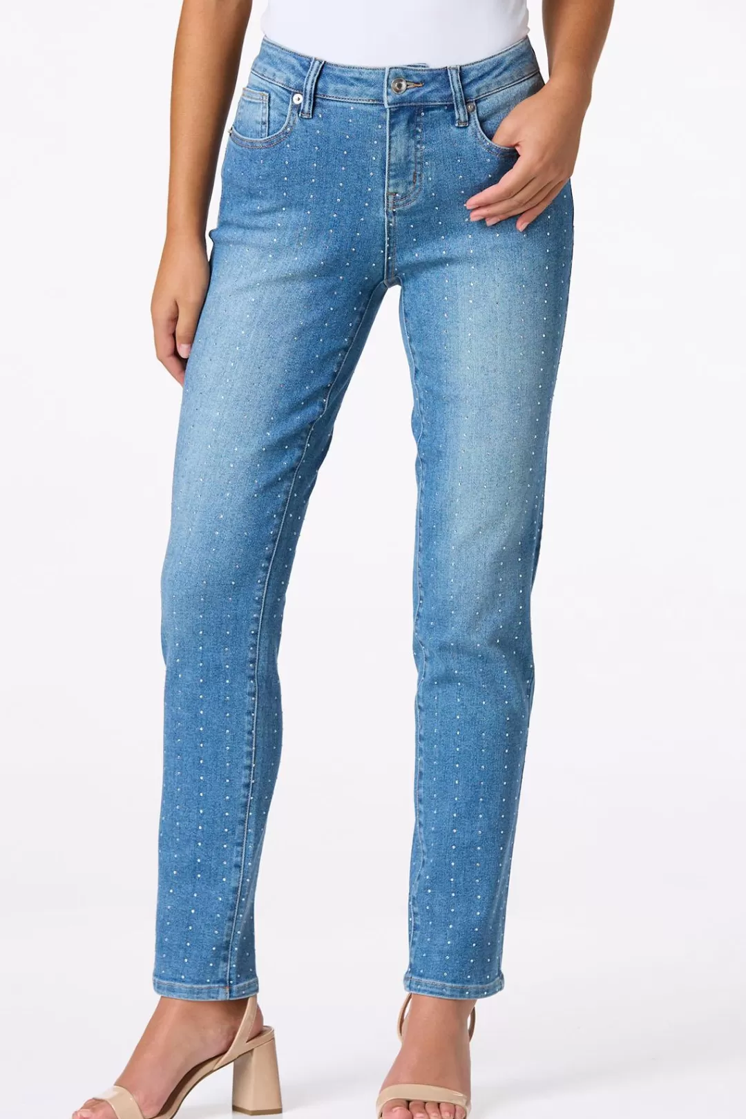 Cato Petites | Jeans | Petite Embellished Mid Rise Jeans