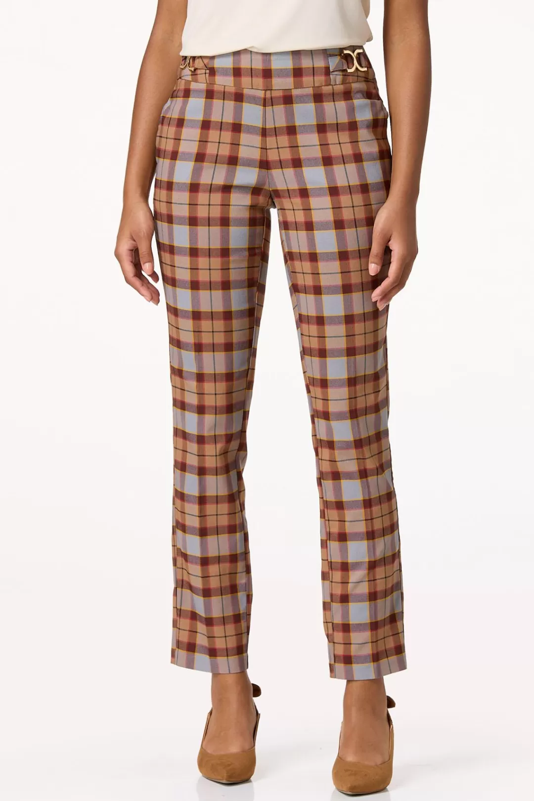 Cato Petites | Pants | Petite Slim Plaid Pants