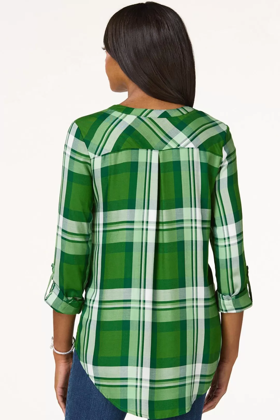 Cato Tops | Plaid Zip Front Equipment Top