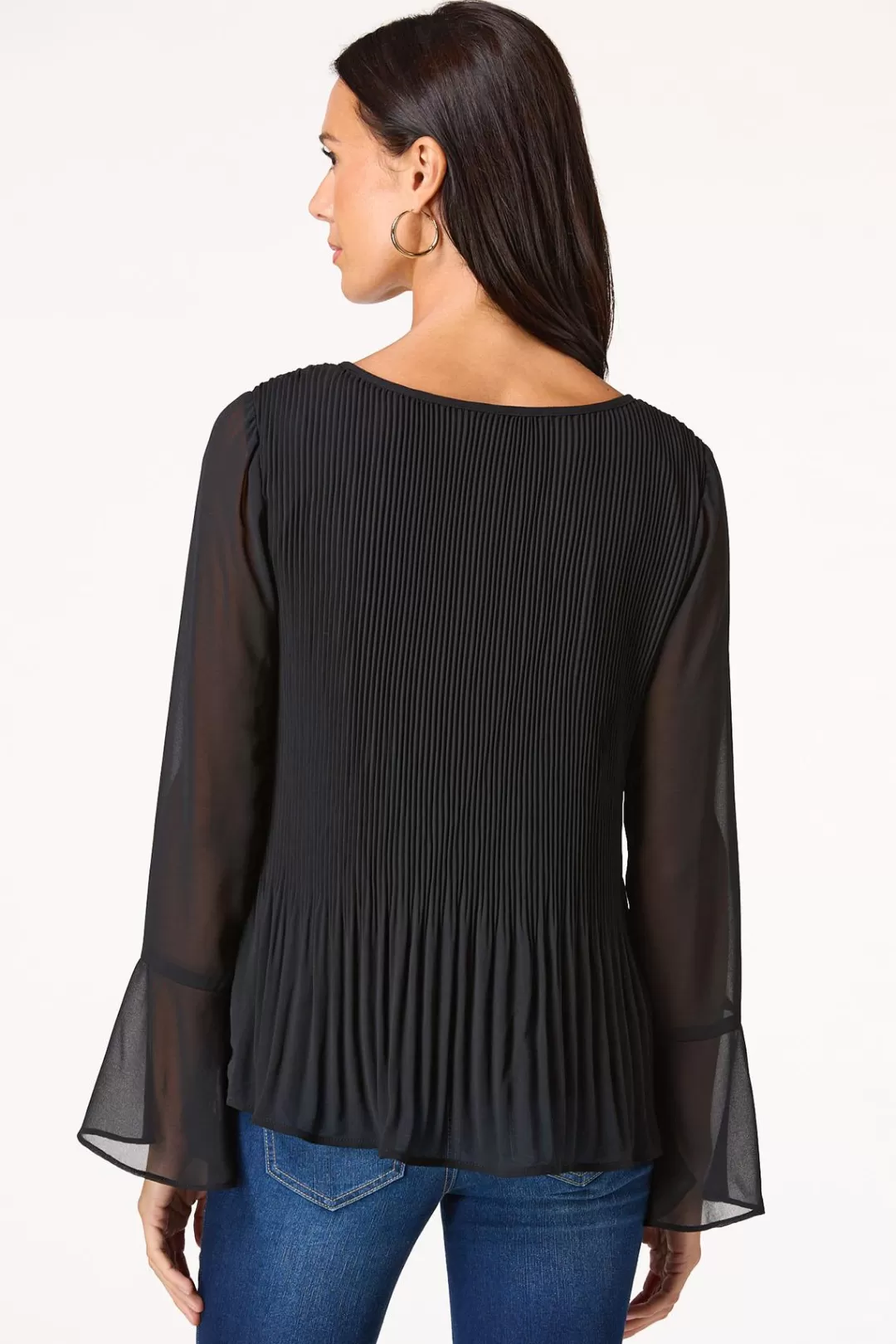 Cato Tops | Pleated Bell Sleeve Top