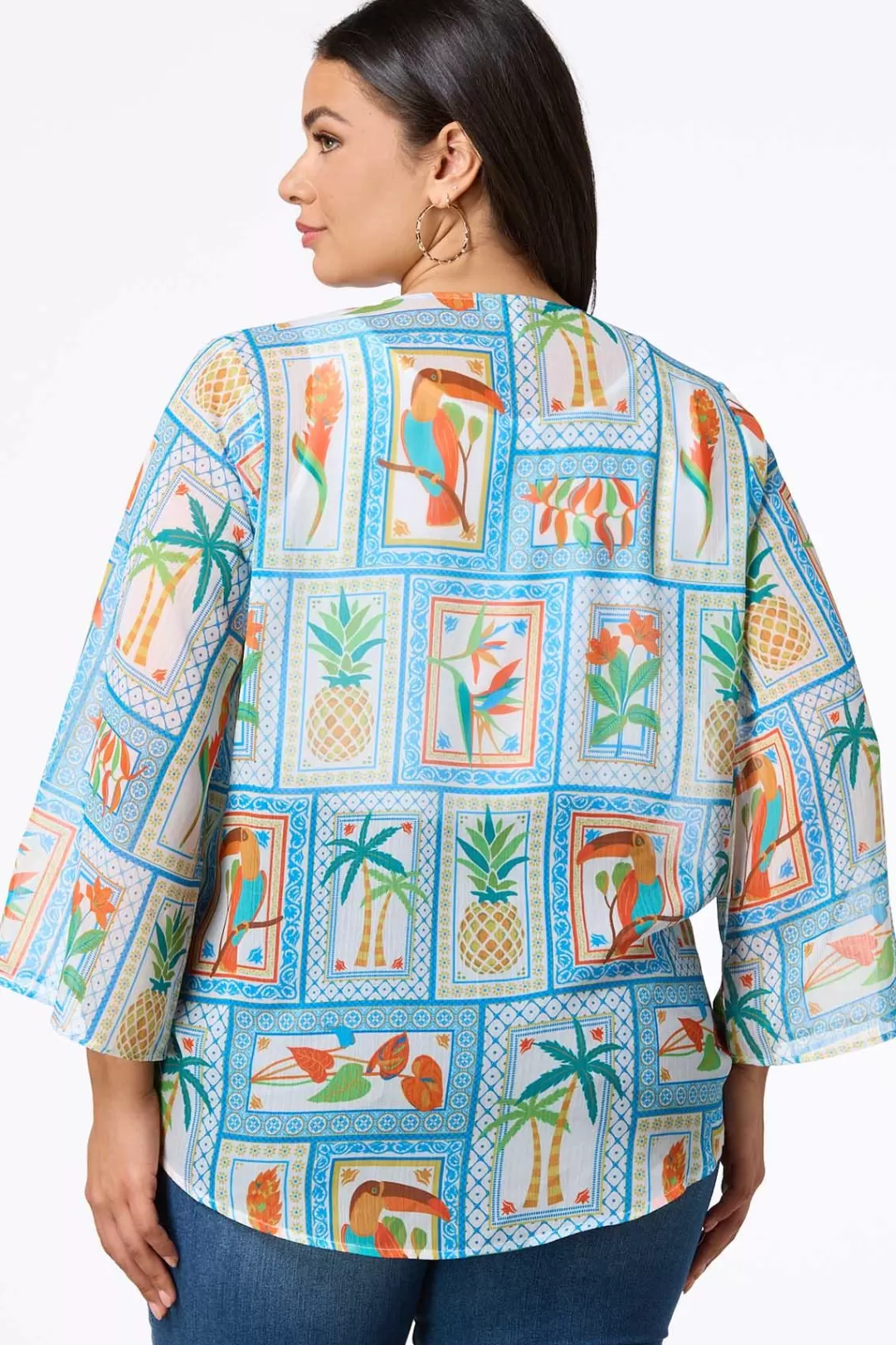 Cato Cover Ups | Plus Size Parrots In Paradise Kimono